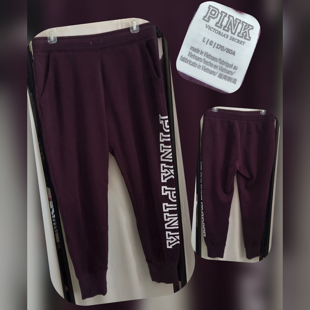 Victoria's Secret PINK Maroon Sweatpant Joggers Size Lg